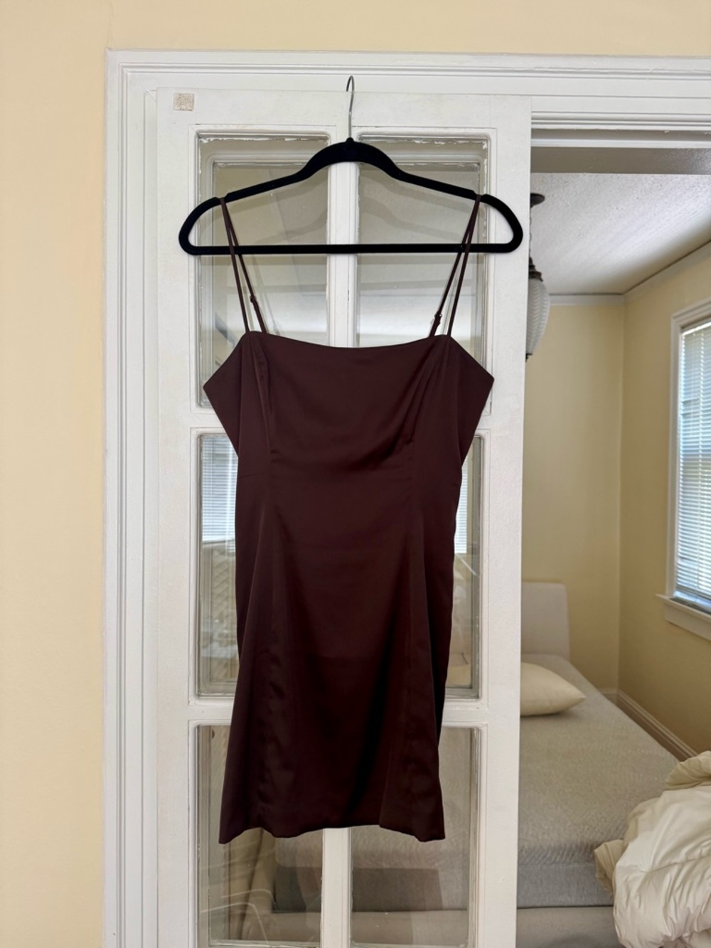 Aritzia Women’s Sleeveless Satin Slip Dress in Deep Brown - Picture 3 of 6